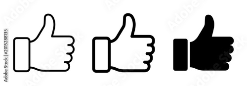 Foto Thumbs Up Icons, Like Symbol Variations, Approval Gestures, Social Media Engagem