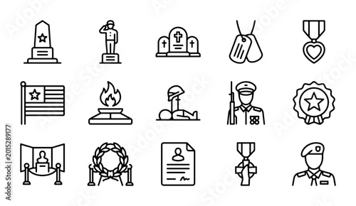 Photos Military Memorial Icons: Veterans, Tributes, and Remembrance Symbols for Patriot