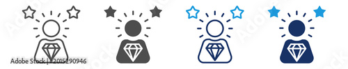 Photos charisma icon set with multi concept