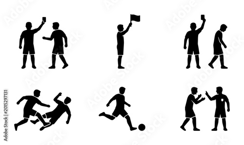 Photos Soccer Referee Icons, Football Game Actions, Sports Officiating Symbols, Red Car