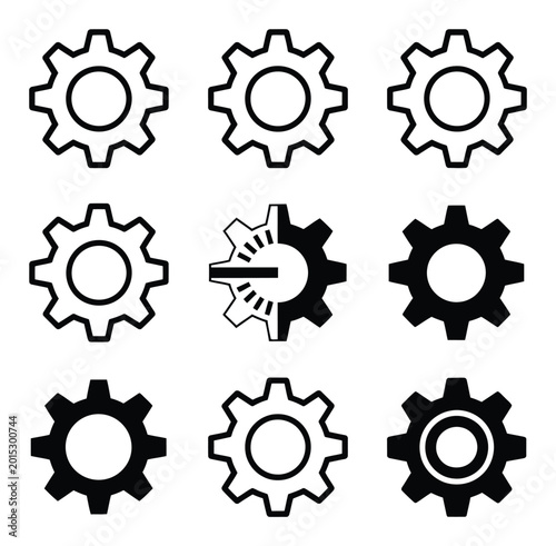 Gear Icons Vector Illustration
