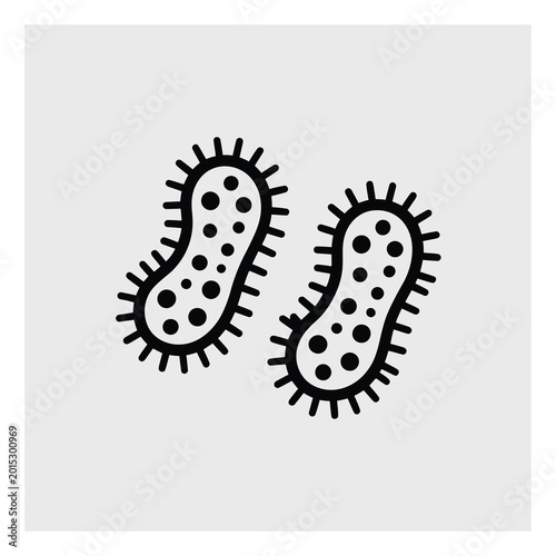 Monotone Bacteria Vector Illustration