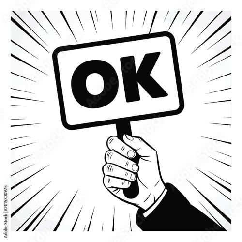 OK Sign Vector Illustration in Comic Style