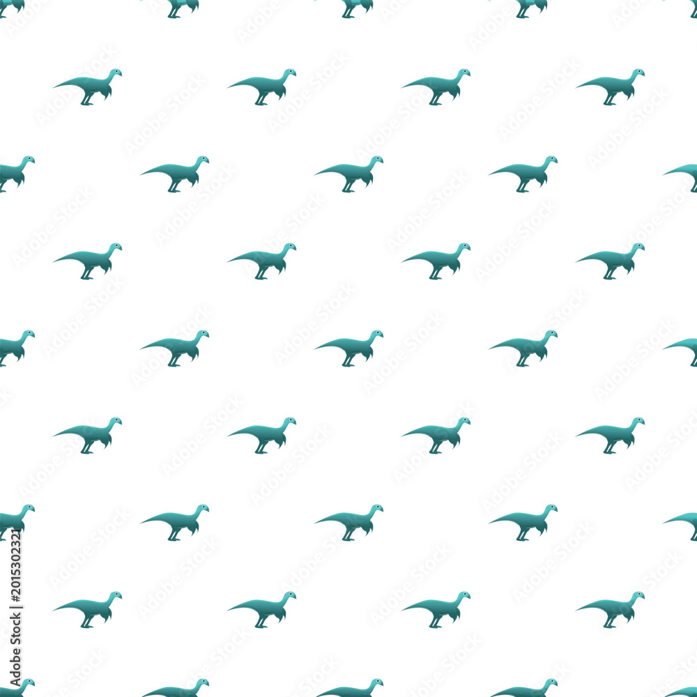 Fototapeta premium Blue dinosaur silhouettes creating a seamless prehistoric animal pattern