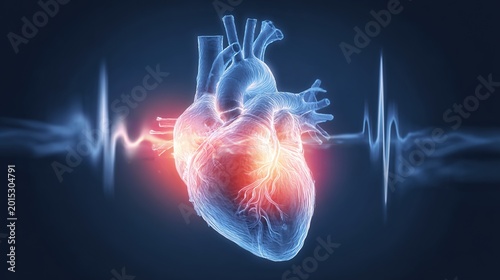 Atrial Fibrillation 3D medical illustration, abnormal irregular heart rhythm disorder, human heart anatomy showing chaotic atrial electrical activity, cardiovascular arrhythmia condition, tachycardia 