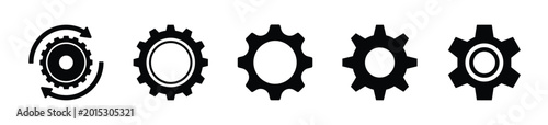 Settings and setup icon set. Set of Gear, preference and cog icon - Stock Vector 