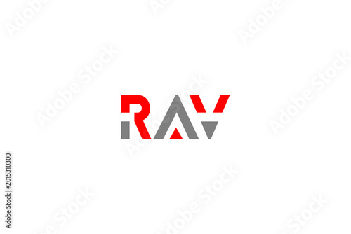 Photos RAV Minimalist Lettering: Red & Grey Geometric Monogram for Automotive and Tech
