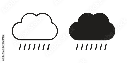 Obraz na plátně Raining icon in line design. editable stroke icon vector. EPS10