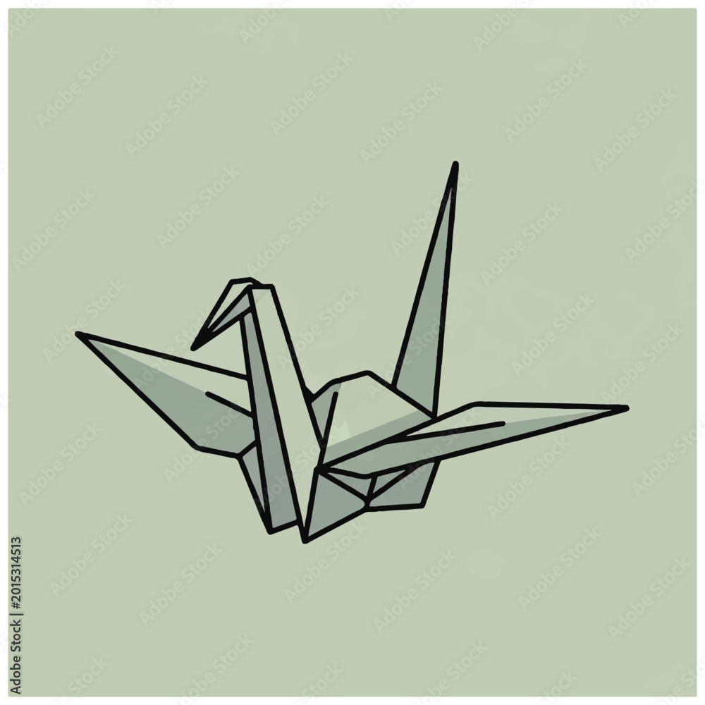 Obraz premium Origami paper crane bird design.
