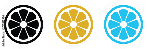 Bild auf Leinwand Orange slice shape set with grapefruit and mandarin symbols, vibrant citrus vector collection for summer promotions and healthy living design