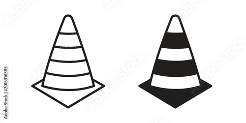 Traffic Cone icon in line design. editable stroke icon vector. EPS10
