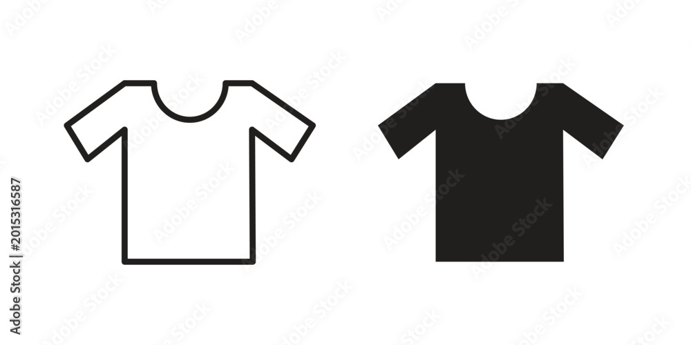 Naklejka premium Tshirt icon in line design. editable stroke icon vector. EPS10