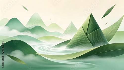 Chinese Dragon Boat Festival Zongzi Creative Illustration Poster