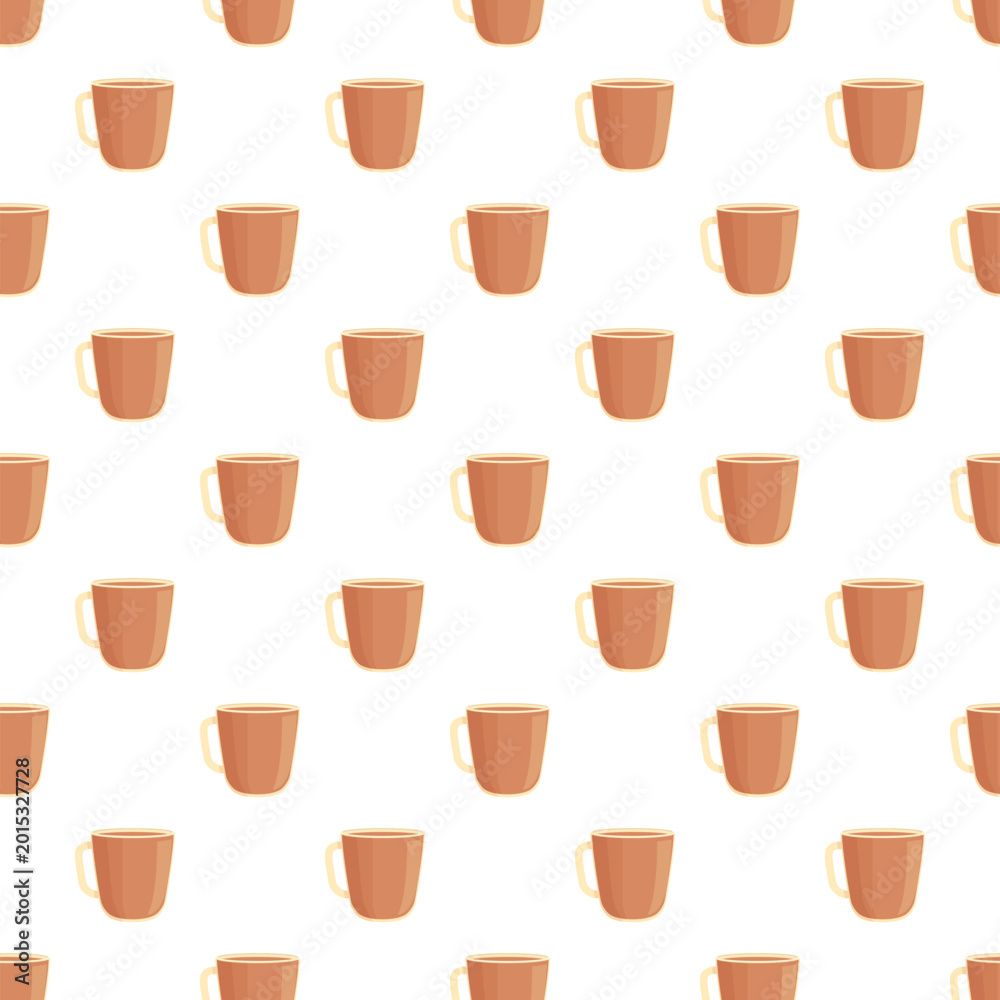 Obraz premium Repeating pattern of brown coffee mugs forming a background