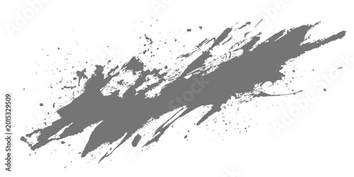 Canvas-taulu A minimalist black ink brush stroke sweeping in a smooth arc, with textured edges and fading bristle marks on a clean white texture background vector
