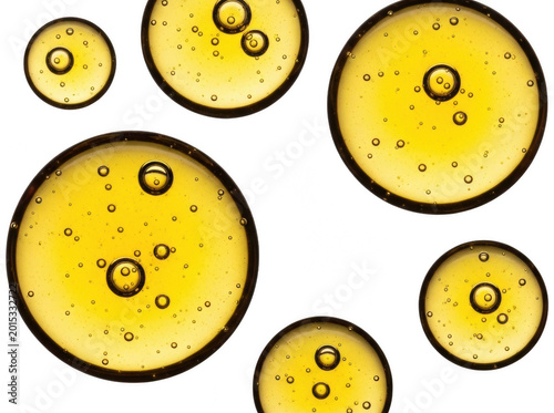 Golden oil circles collection isolated transparent background PNG