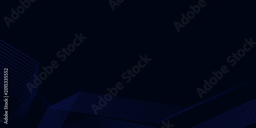 Abstract dark blue background with geometric tech lines and copy space.