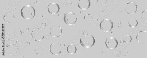 Obraz na płótnie Abstract close-up of water droplets on a gray surface, creating a mesmerizing an