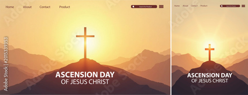 Billede på lærred Elegant ascension day background, Illustration ascension day background for webs