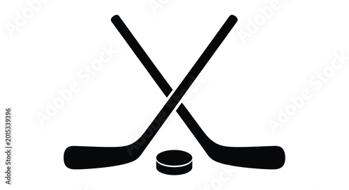 Fényképezés Ice hockey sticks and puck graphic