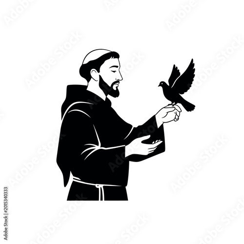 Saint Francis of Assisi with a Dove.