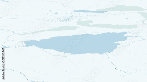 Schilderij op canvas Modern minimalist vector map of Issyk-Kul Lake, Kyrgyzstan