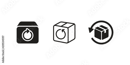 Bild auf Leinwand Refund Return Icon Set Outline Pictogram Silhouette
