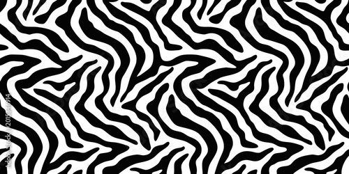 Fotografie Zebra stripe pattern seamless black and white animal print