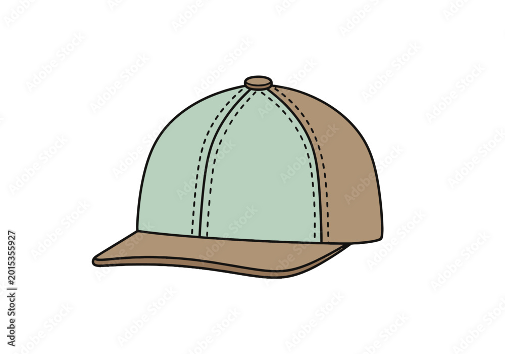 Fototapeta premium Abstract Minimalist Halftone Pattern of Two Baseball Caps
