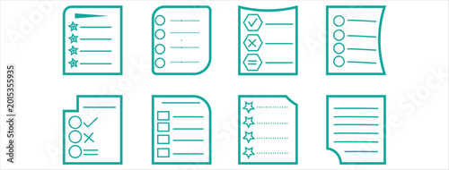 Paper documents icons. Line sumbol. File icon. Folded written paper. Line icon - stock vector.