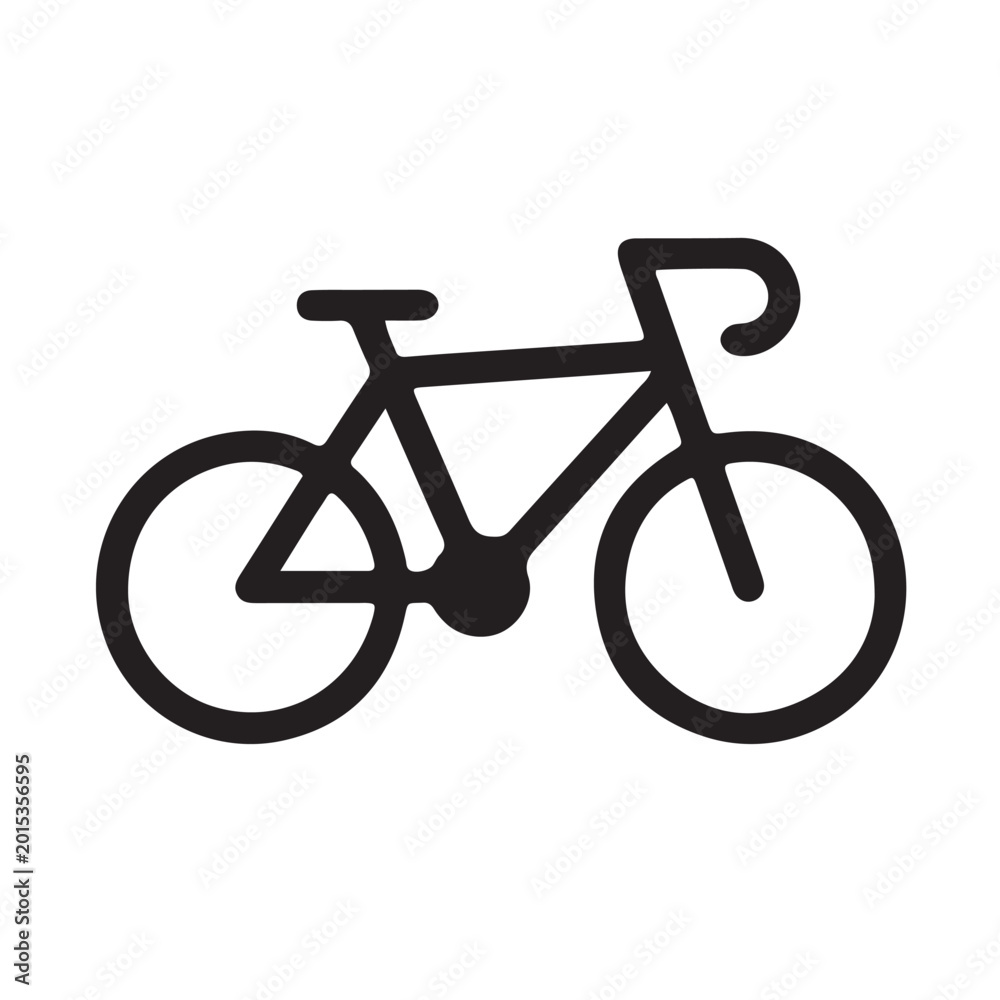 Fototapeta premium Bicycle icon, cycling symbol, bike logo, transportation sign, black vector