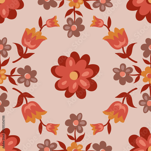 Schilderij op canvas Flower Collection - Celestine -  Terra