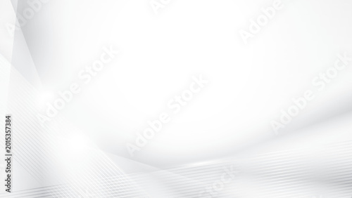 Abstract white and gray color, modern design stripes background with geometric shape and glowing light. Vector illustration.