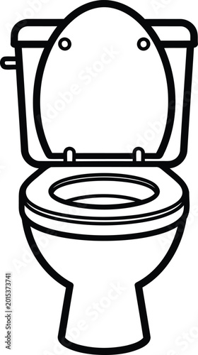 Quadro em tela line drawing of a toilet with lid up