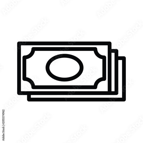 Minimalist money icon in a frame