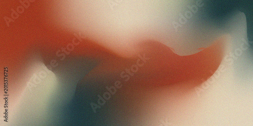 Abstract background featuring a soft, blurred gradient with a grainy, film-like texture, blending warm orange, deep teal, and neutral beige tones.
