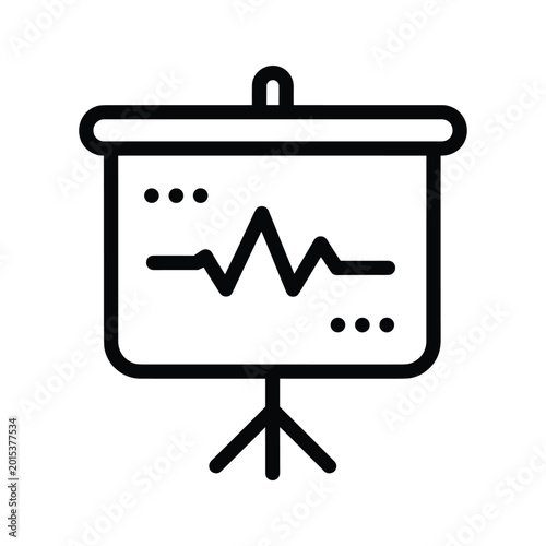 Flat design flip chart with line graph icon