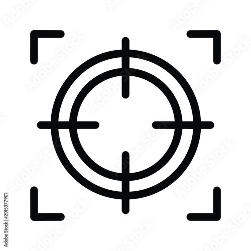 Crosshair target with corner brackets icon