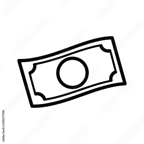 Simple dollar bill outline icon