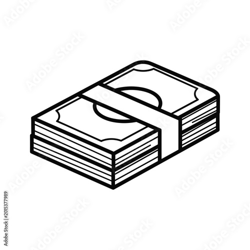 Stack of dollar bills icon illustration