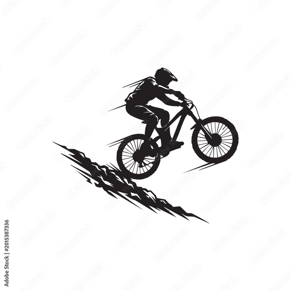 Obraz premium MobileMountain Bike Rider Silhouette Vector 