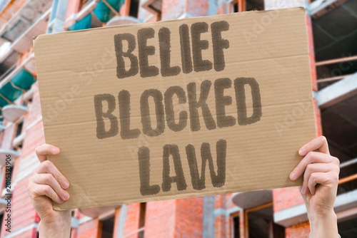 Cuadro en lienzo "Belief Blocked Law" Legal statutes directly restrict certain religious observances and expressions