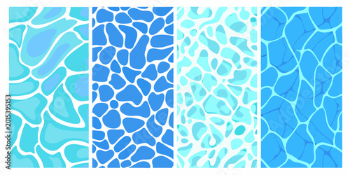 Konstfotografi Water surface patterns with light and shadow abstract blue textures