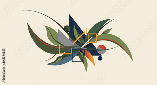Vibrant abstract floral graphic design elements.