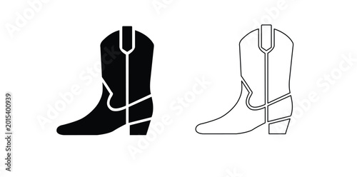 Cowboy Boot icon, Cowboy Boot Silhouette Vector