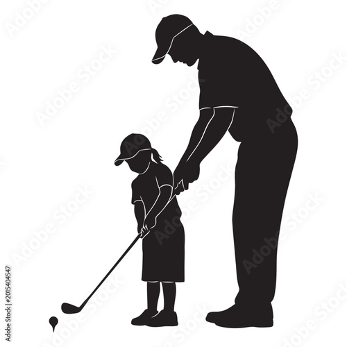 golf player silhouette vector