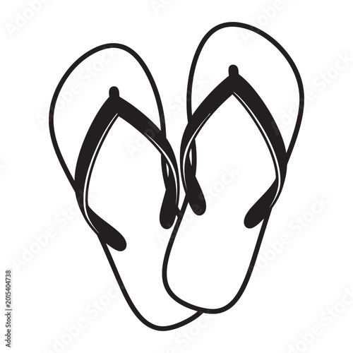 flip flop sandals icon illustration isolated on a white background