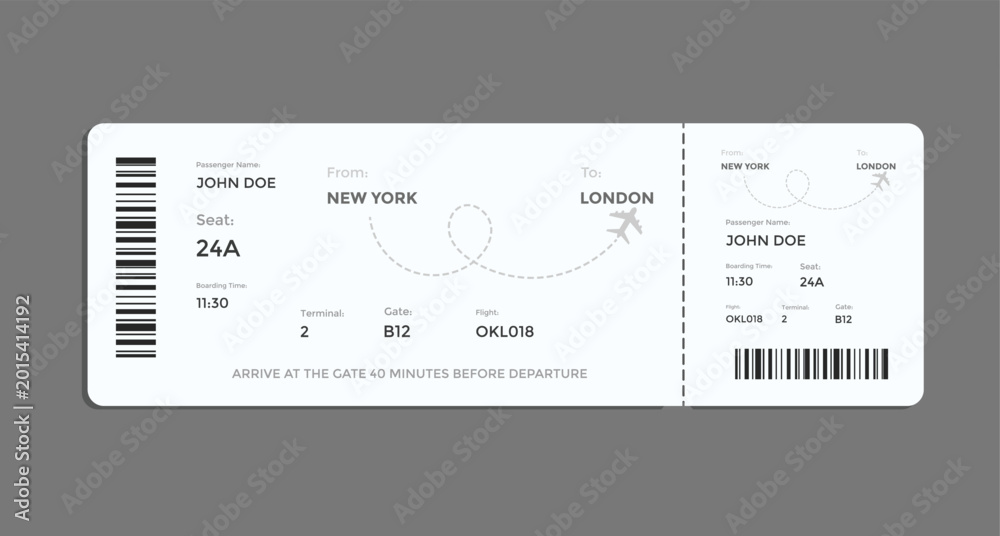 Fotografía airplane ticket icon set