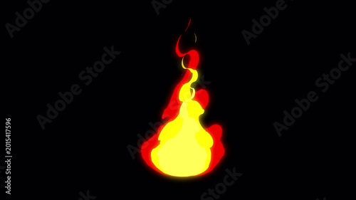 Fire element 2d vfx animation on alpha channel
