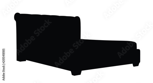 Fotografie Black chaise lounge silhouette on white background
